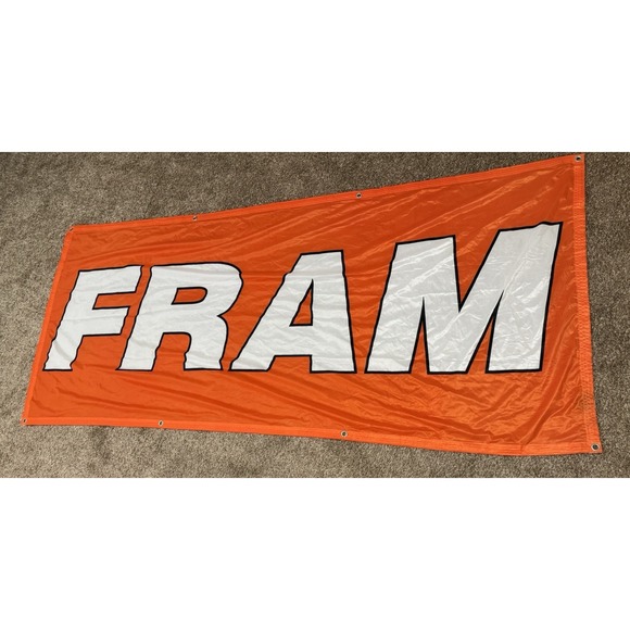 Frame Denim Other - FRAM Filters REAL Banner Flag 42x96 Orange Garage Man Cave Shop Sign Large